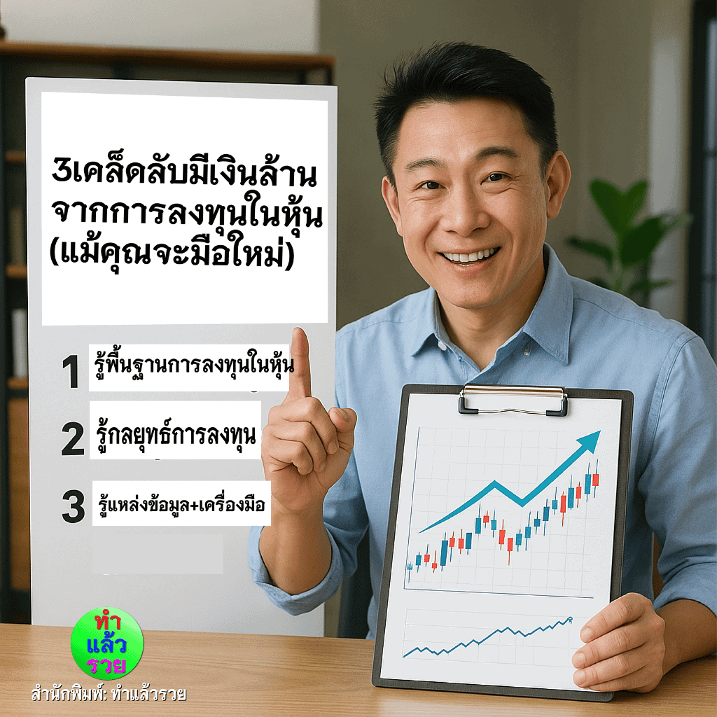 3เคล็ดลับในการมีเงินล้านจากการลงทุนในหุ้น!(แม้คุณจะเป็นมือใหม่)