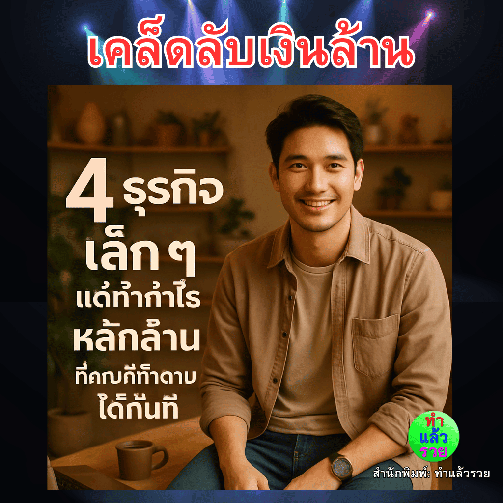 4ธุรกิจเล็กๆแต่ทำกำไรหลักล้านที่คุณก็ทำตามได้ทันที