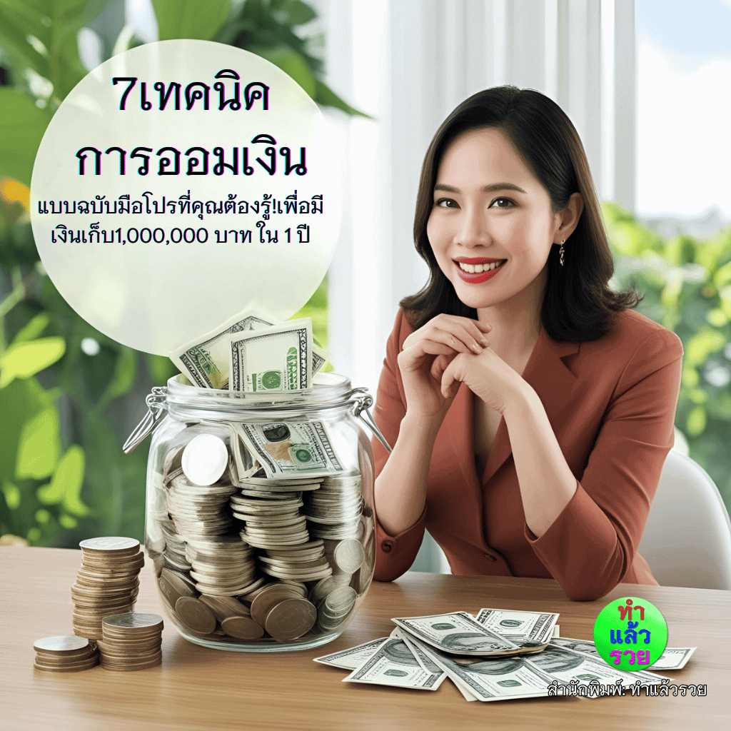 7เทคนิคการออมเงินแบบฉบับมือโปรที่คุณต้องรู้!เพื่อมีเงินเก็บรวม1,000,000 บาท ใน 1 ปี